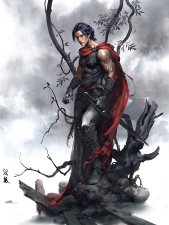 Красивый воин фэнтези