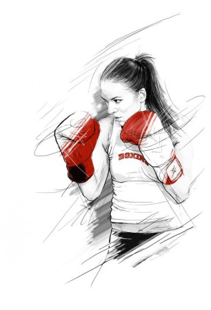 Девушка боксер арт