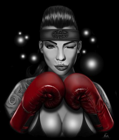 Девушка в перчатках арт