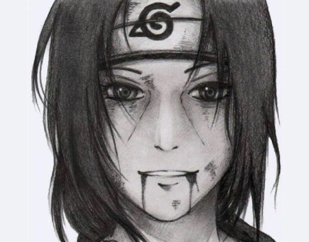 Итачи арт карандашом