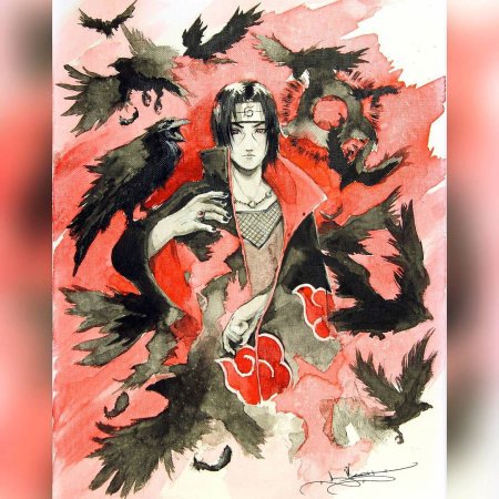 Итачи акварелью