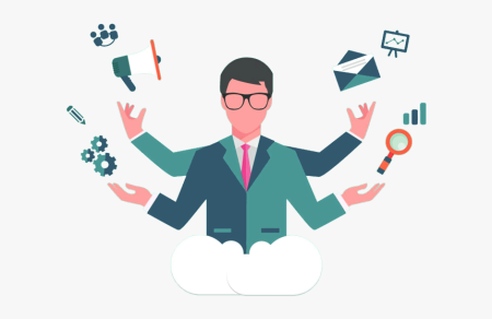 Менеджмент на прозрачном фоне