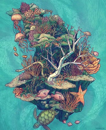 Кораллы живопись