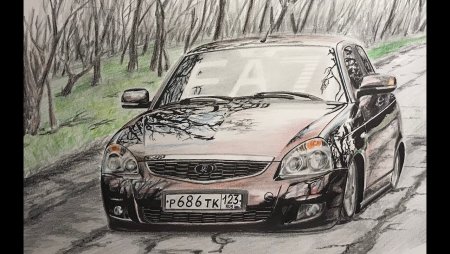 Приора карандашом