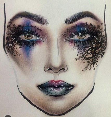 Эскиз фантастического макияжа