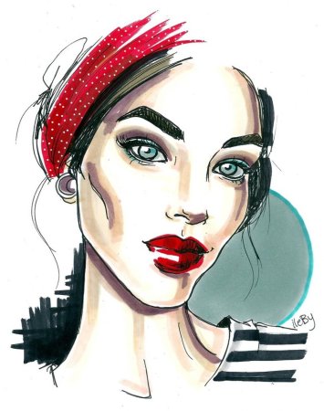 Портрет в стиле фэшн иллюстрации