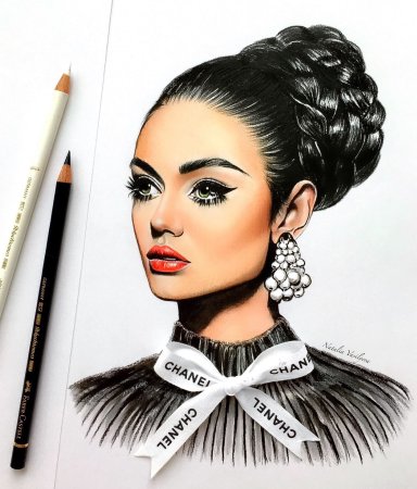 Нарисованная девушка визажист