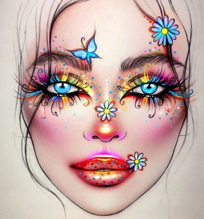 Фантазийный макияж эскиз