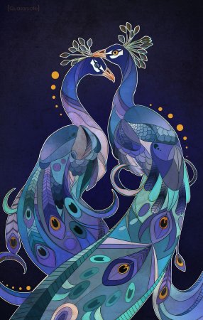 Батик птица Павлин