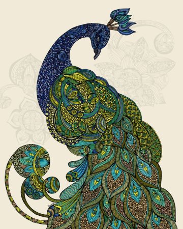Ар нуво орнамент Павлин