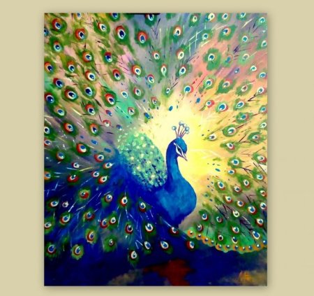 Павлины акрилом