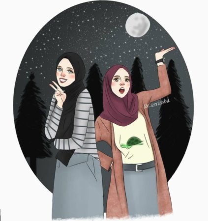 Девушка в хиджабе арт