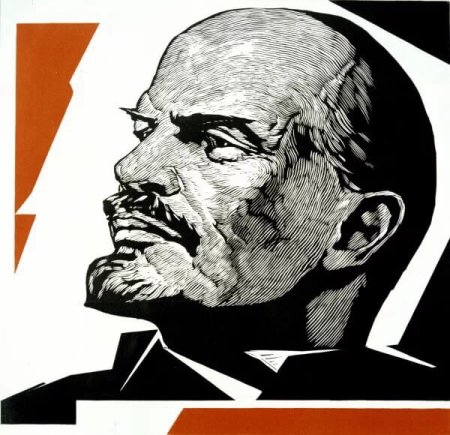 Ленин линогравюра