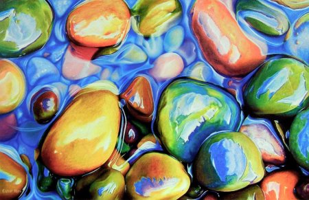 Морские камни акварелью