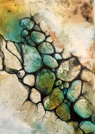 Галька акварелью