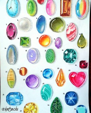 Рисование драгоценных камней