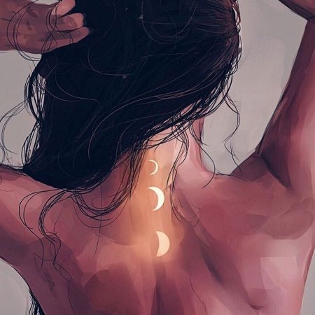 Брюнетка со спины арт