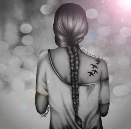 Девушка со спины арт