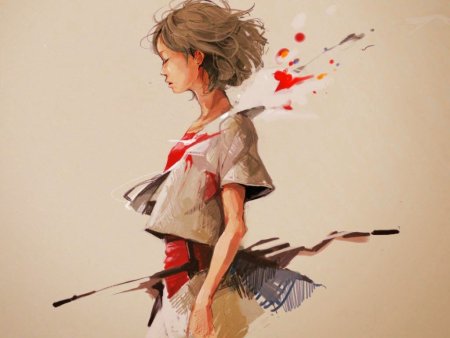 Девушка идет арт