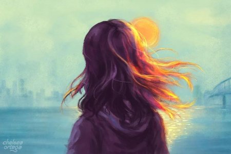 Девушка сзади арт