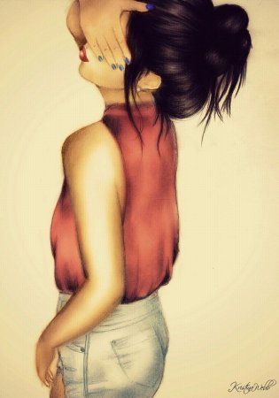 Девушка спиной иллюстрация