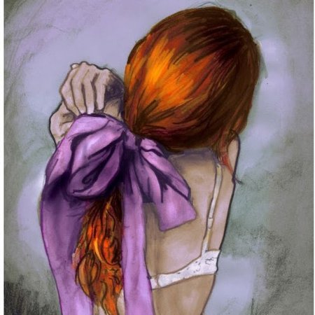 Рыжая девушка нарисованная