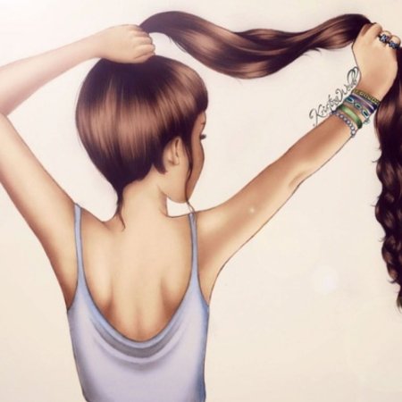 Дочка отрезала волосы арт