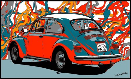 Машина в стиле поп арт