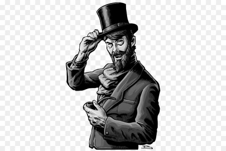 Логотип джентльмена с тростью