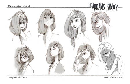 Скетч эмоции девушки