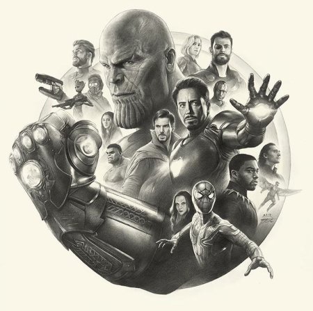 Мстители черно белые