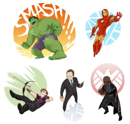 Марвел в мультяшном стиле