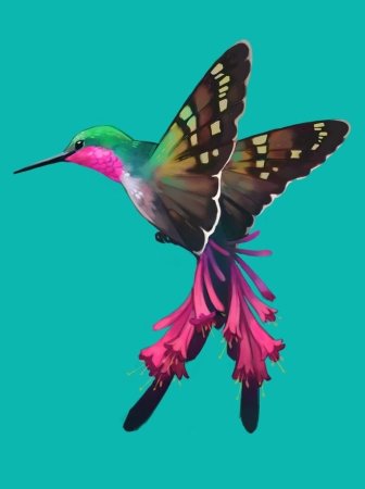 Разноцветные птички арт