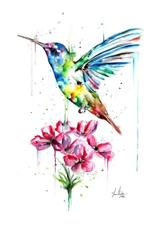 Экзотические птицы акварель