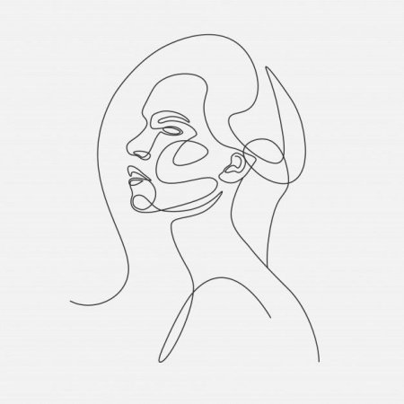 Лицо одной линией