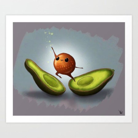 Авокадо мультяшное