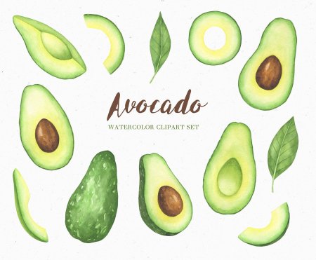 Красивые наклейки с авокадо