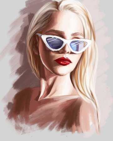 Девушка в очках рисунок