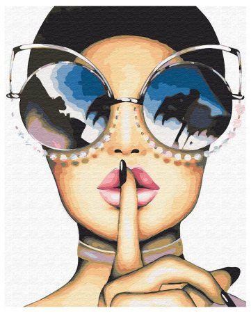 Поп арт девушка в очках