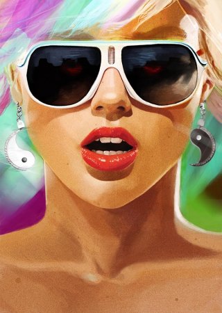 Картина девушка в очках