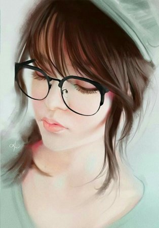 Девушка в очках арт