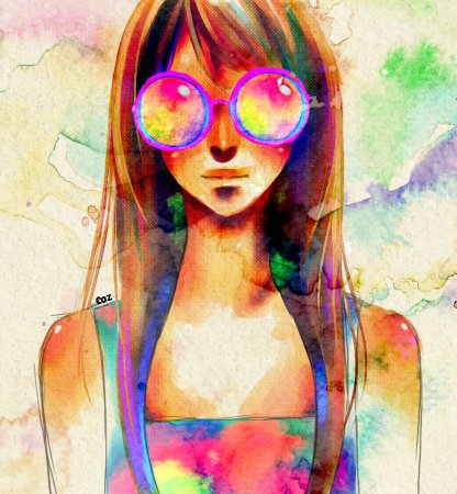 Нарисовать девушку с очками