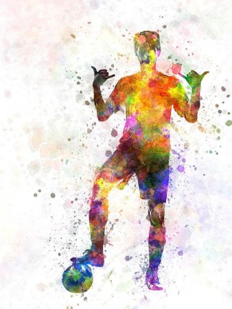 Нарисовать футболиста красками