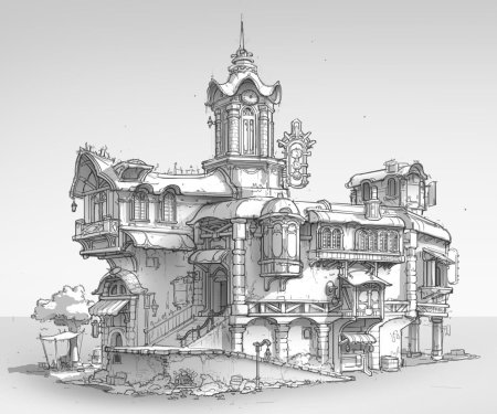 Архитектурные здания скетчи