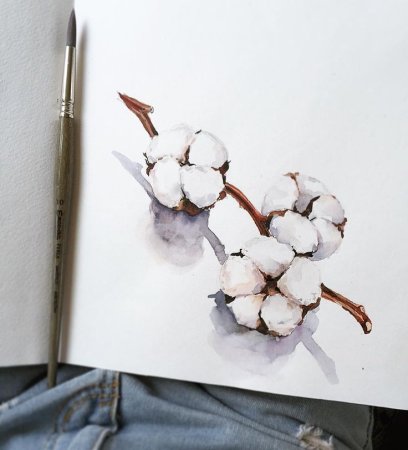 Хлопок акварель