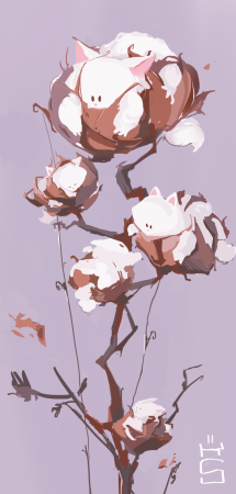 Хлопок арт цветок