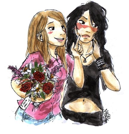 Подруги в мультяшном стиле