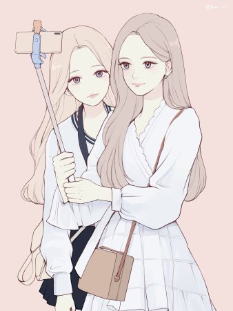 Две девушки арт