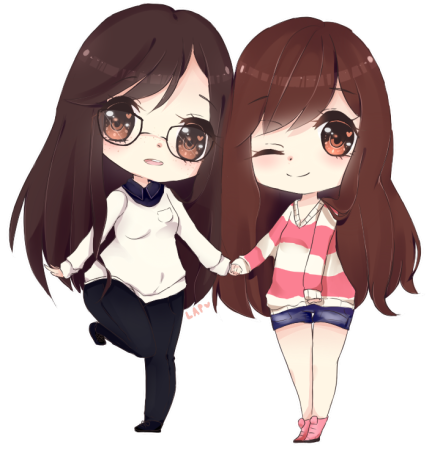 Две девочки мультяшные