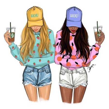 Мультяшные модные девушки